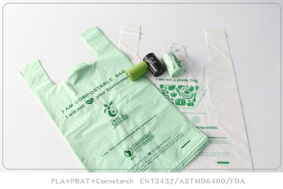 Опаковка As4736 Компостируемые мешки с едой с ручками из полипластика
